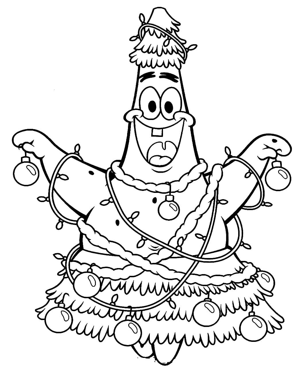 Patrick Star Coloring Pages For Christmas 20