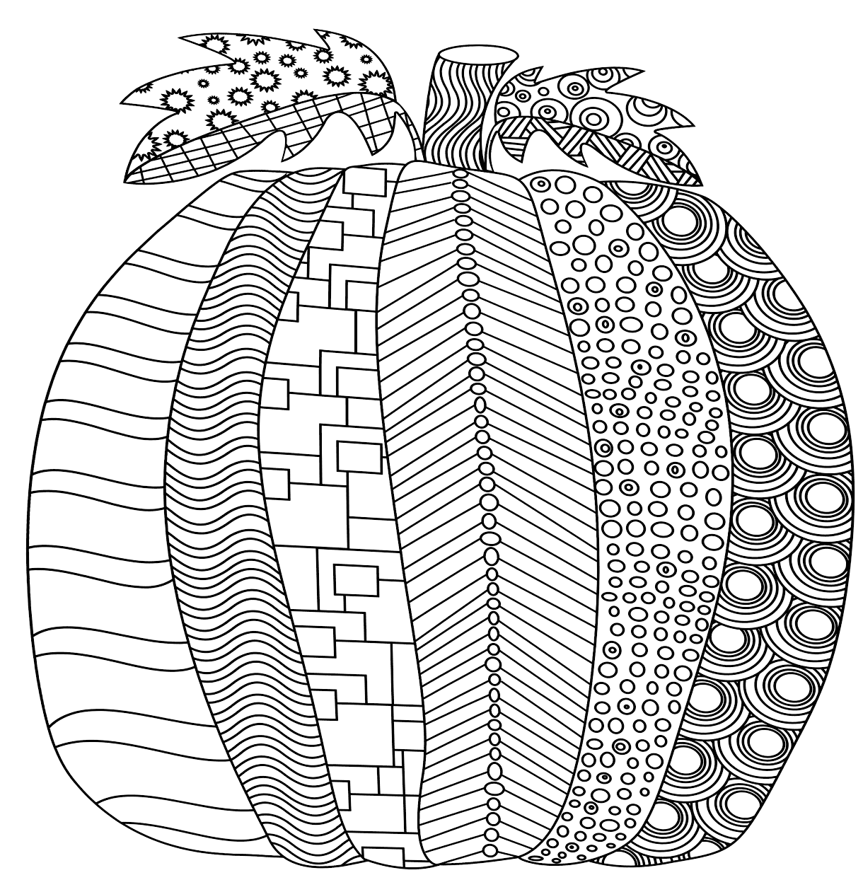 Pattern Pumpkin Coloring Page