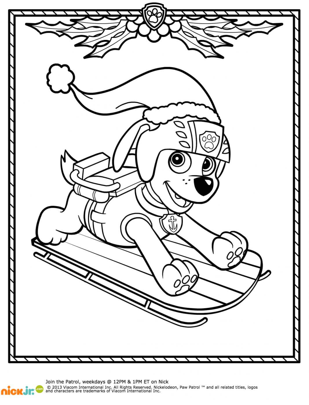 Paw Patrol Christmas Coloring Pages2