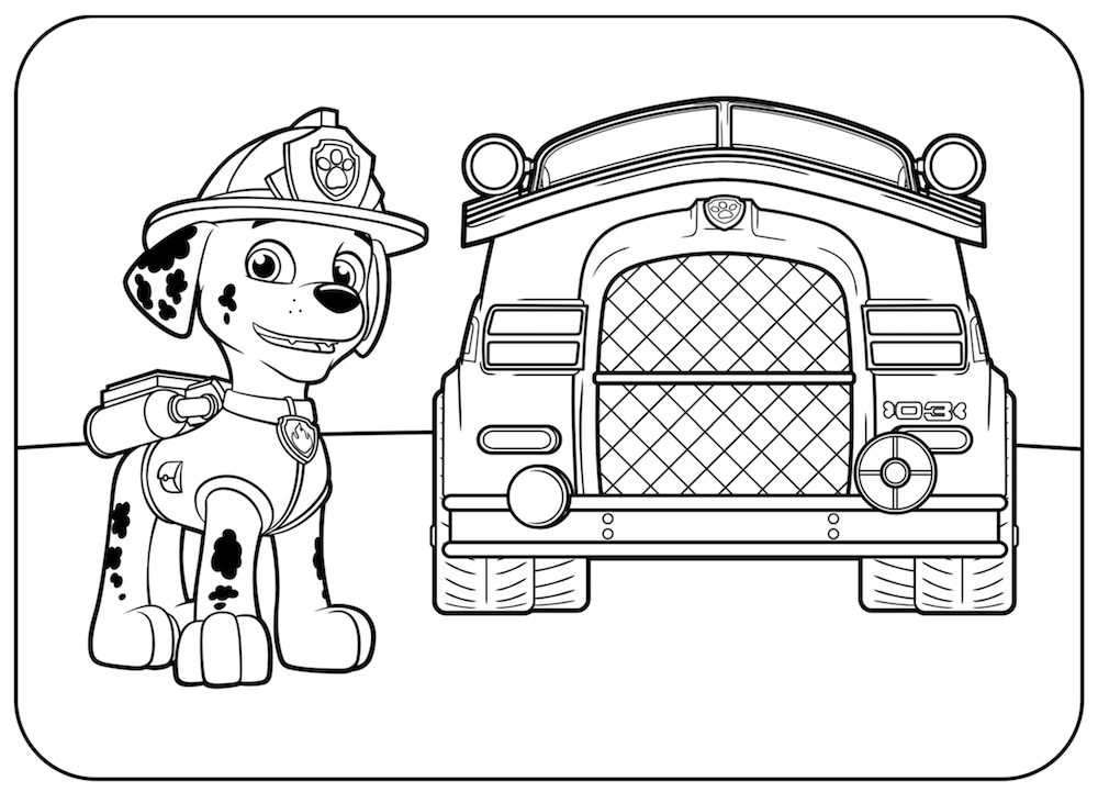 Paw Patrol Coloring Pages Marshalls Vehicle