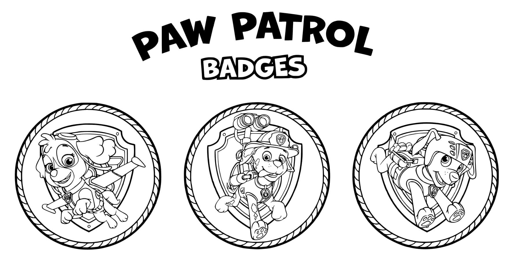 Paw Patrol Printable Badges to Color