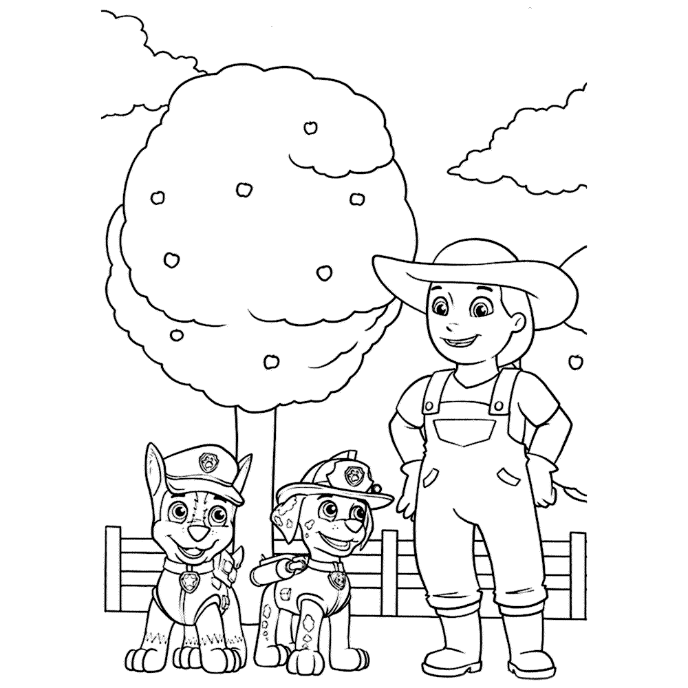 Paw Patrol on the Farm Coloring Pages
