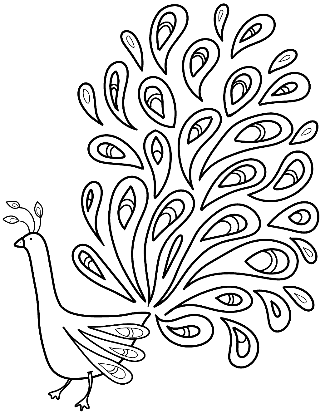 Peacock Coloring Page Printables