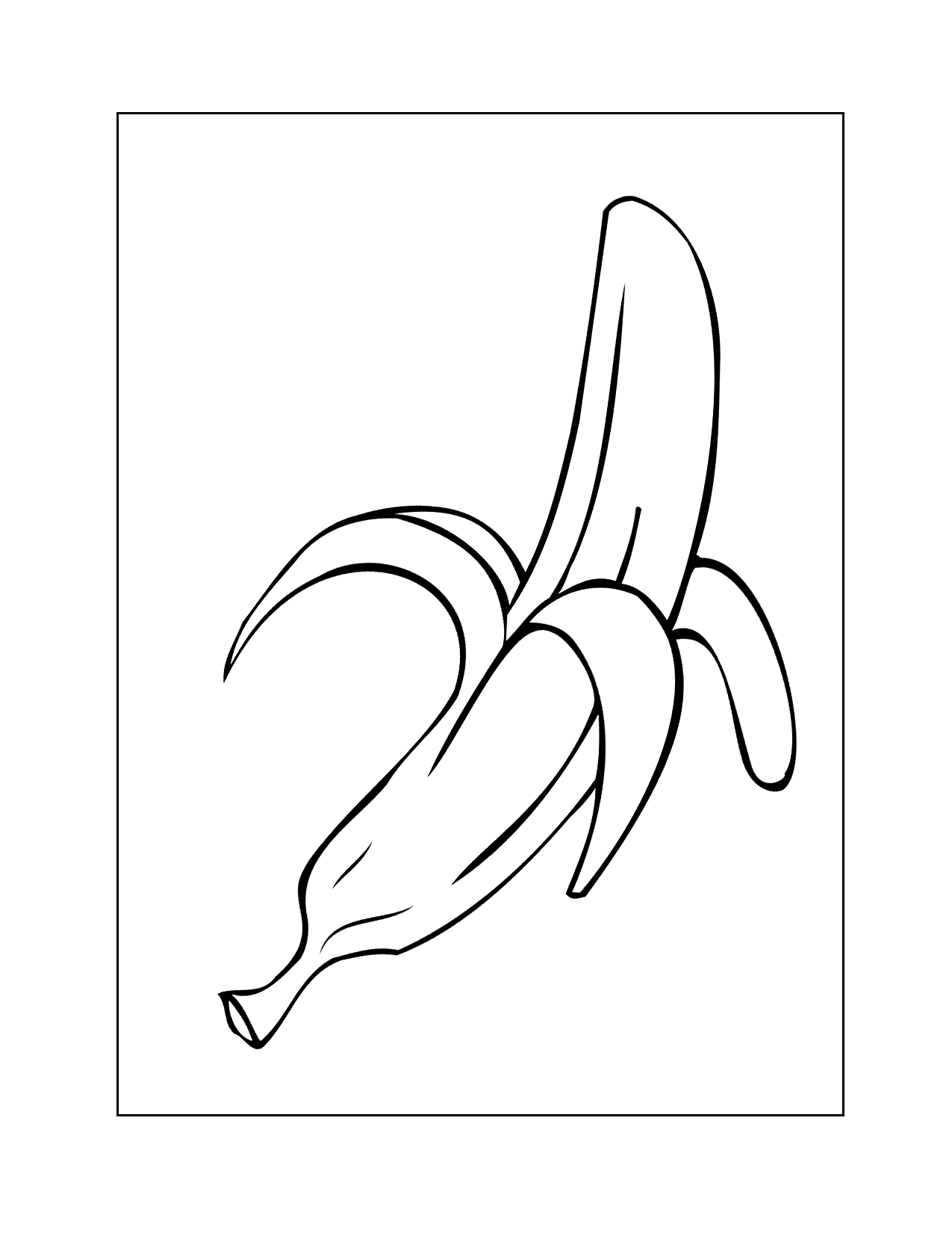Pealing A Banana Coloring Page