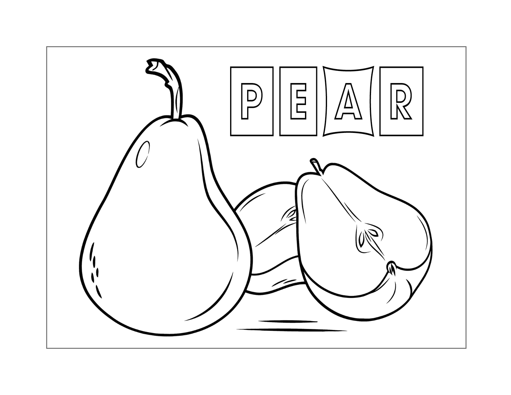 Pear Coloring Sheet