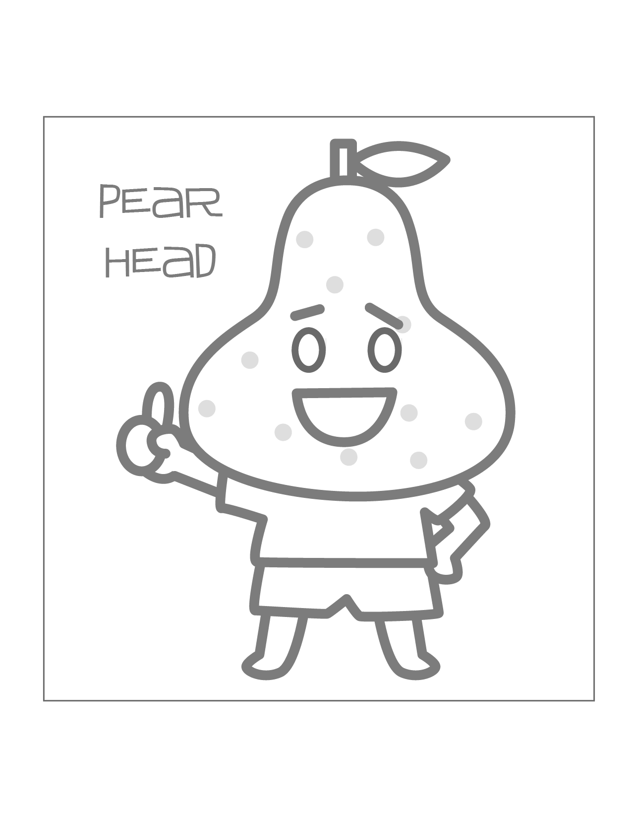 Pear Head Character Coloring Page