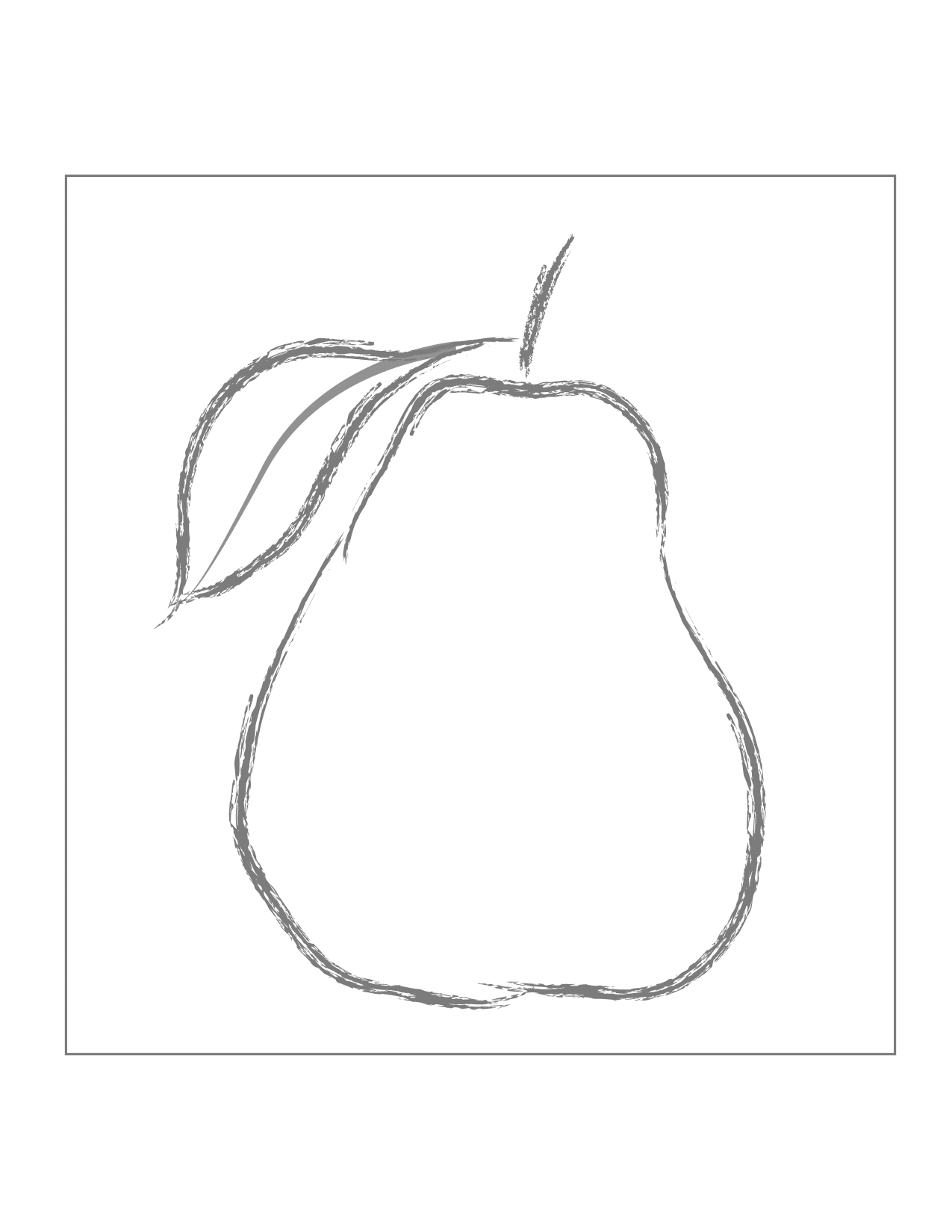 Pear Sketch Coloring Page