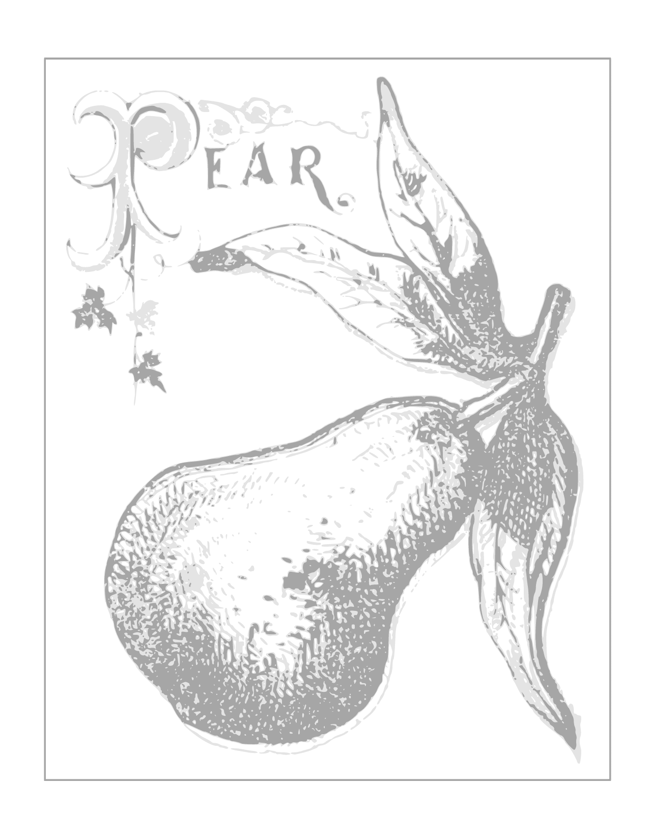 Pear Traceable Coloring Page