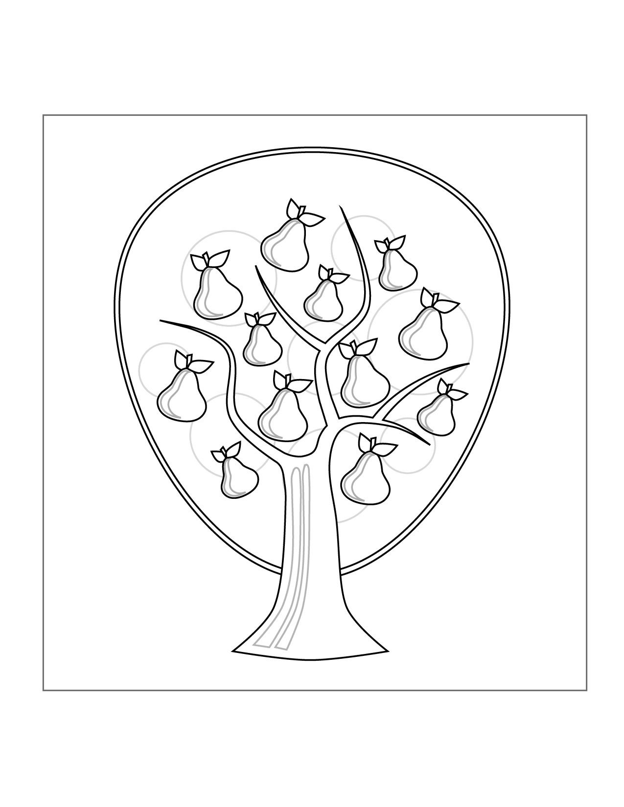 Pear Tree Coloring Page
