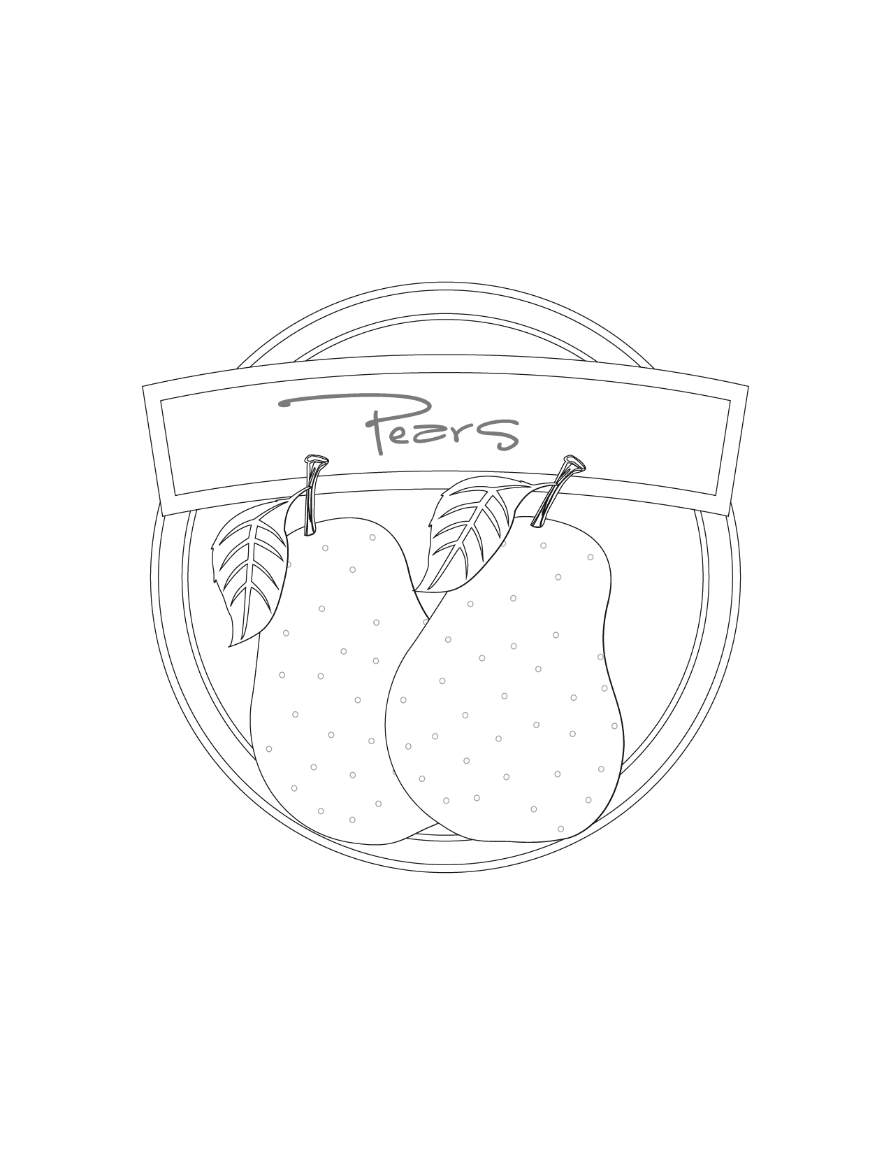 Pears Label Coloring Pages