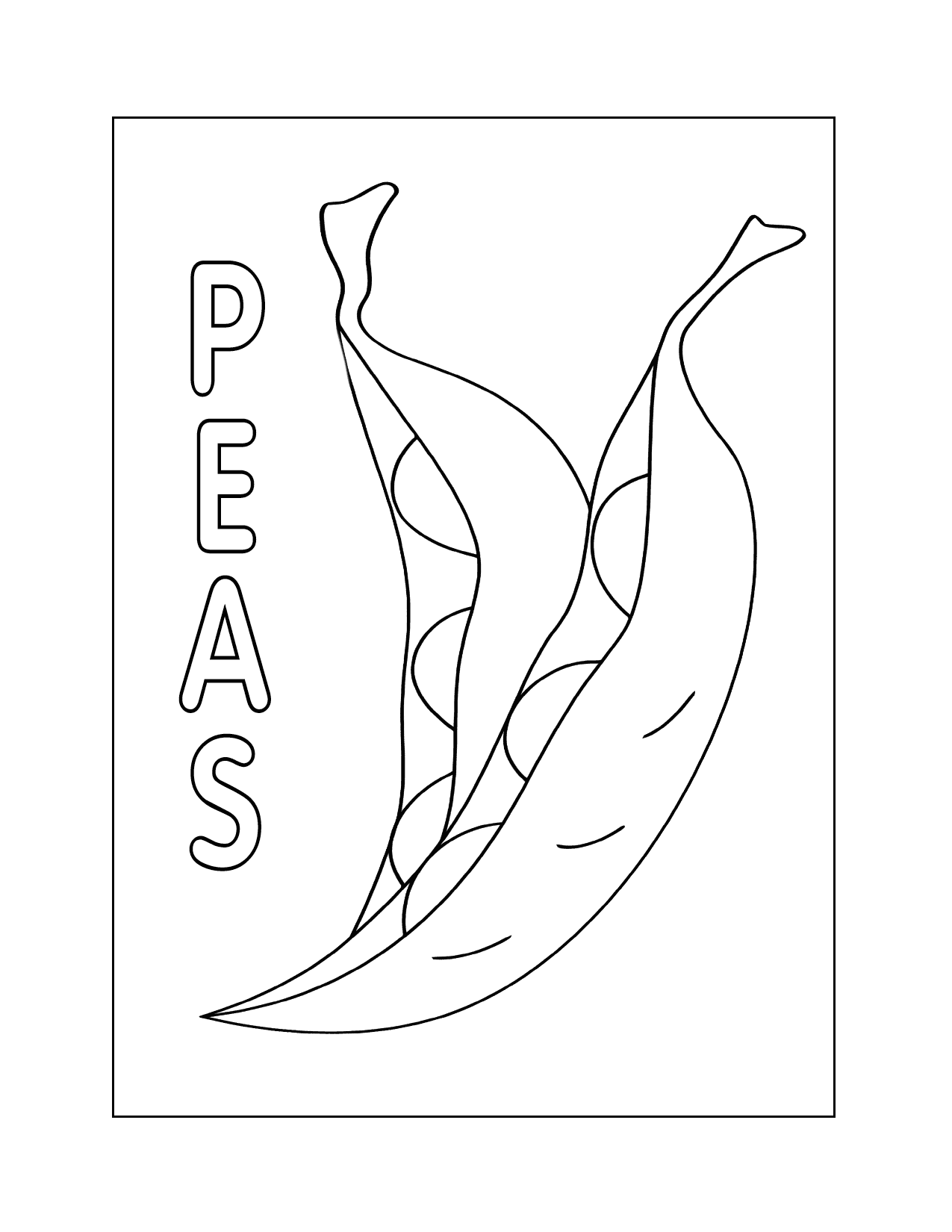 Peas Coloring Worksheet
