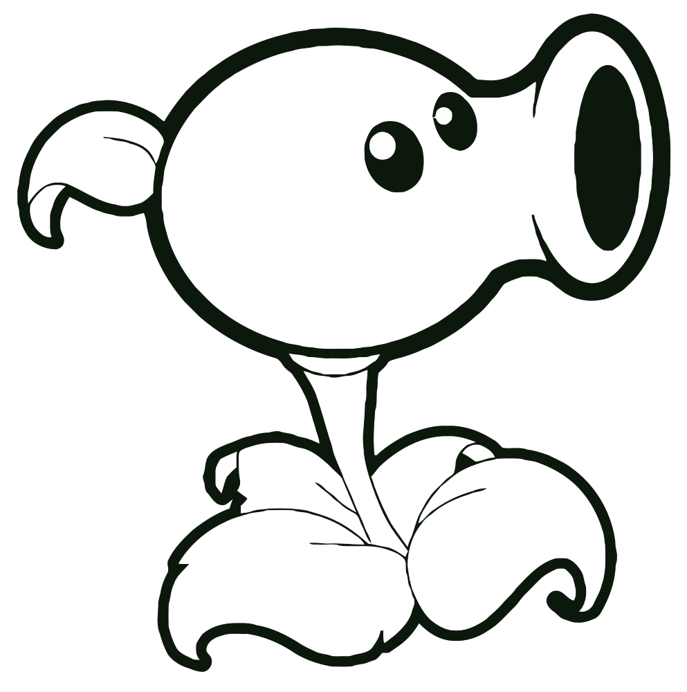 Peashooter Plants Vs Zombies Coloring Pages