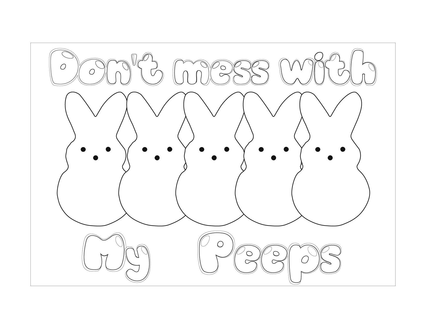 Peeps Candy Coloring Page