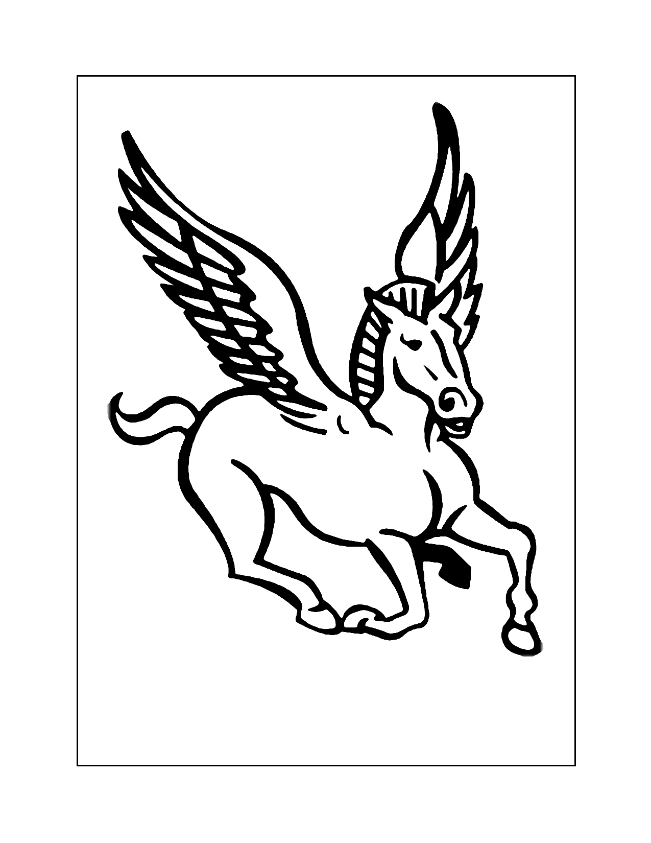 Pegasus Flying Coloring Page