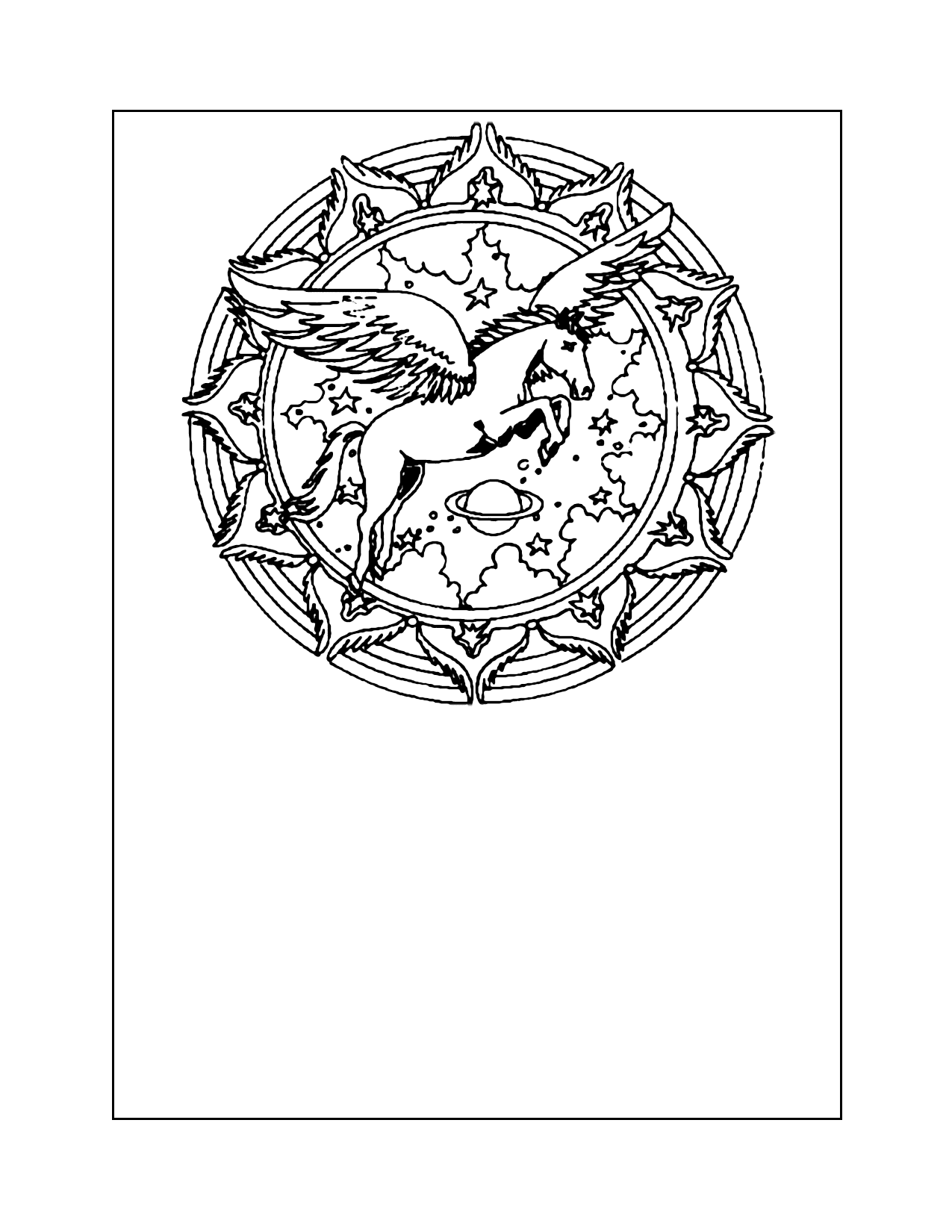 Pegasus Mandala Coloring Page