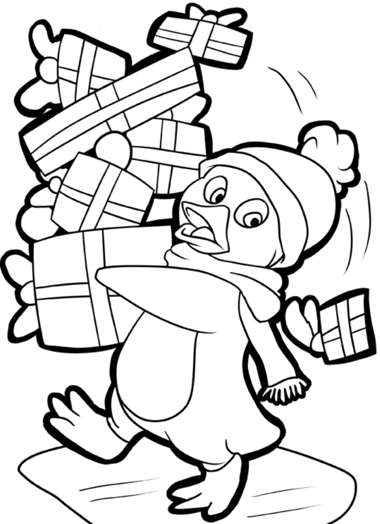 Penguin Presents Coloring Pages