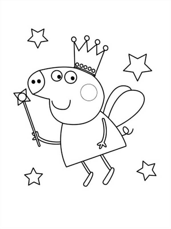 Peppa Pig Fairy Coloring Pages