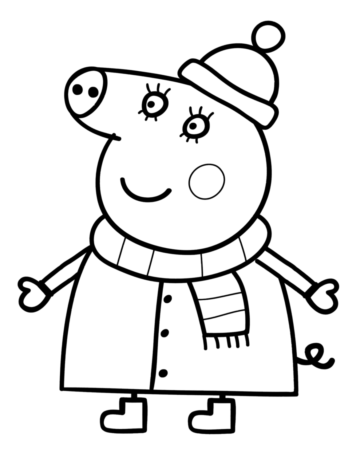 Peppa Pig Winter Coloring Pages