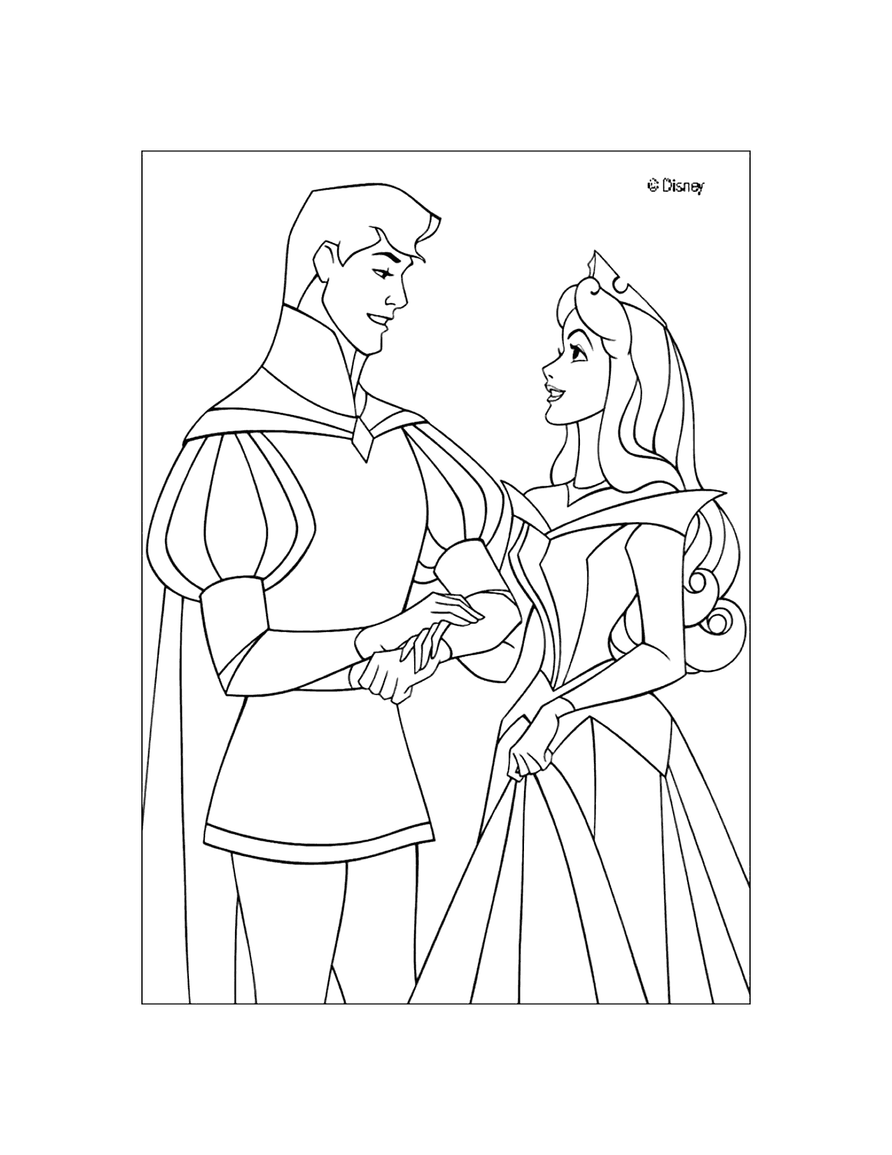 Phillip And Aurora Coloring Page