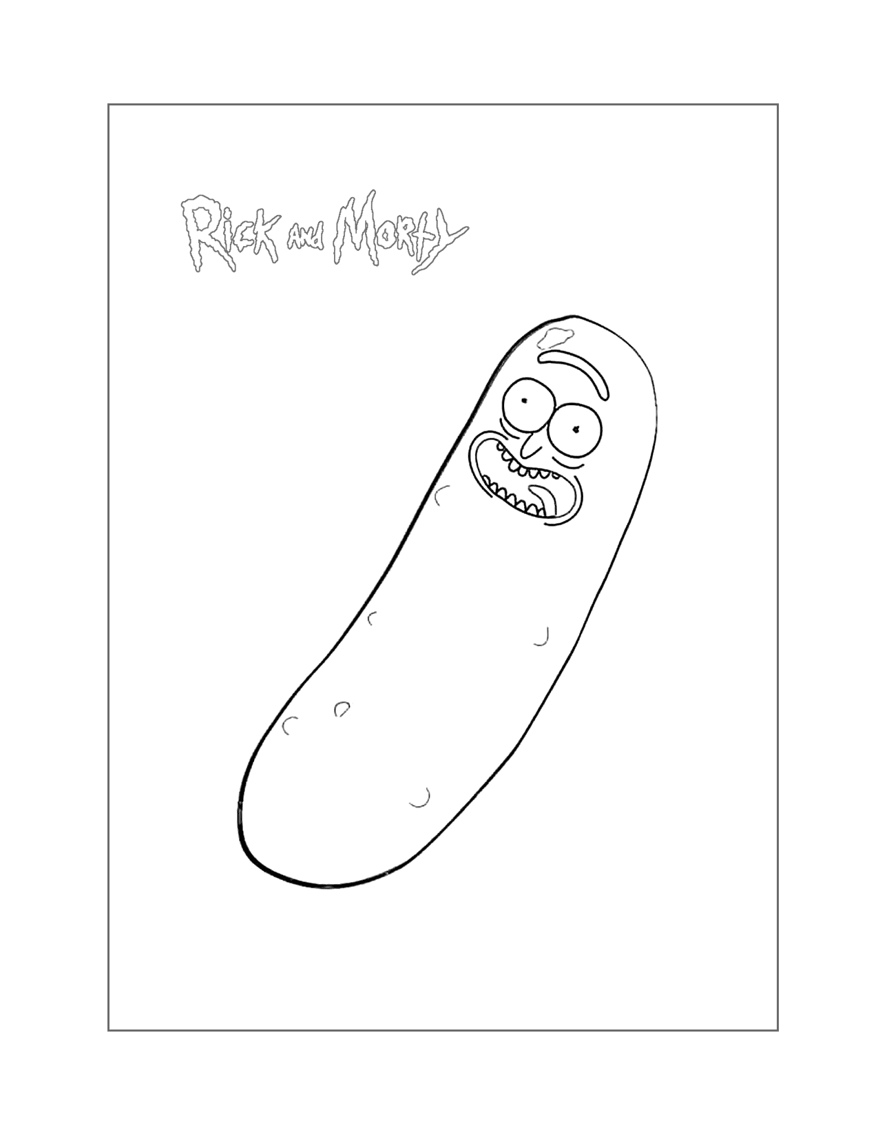 Pickle Rick Coloring Page