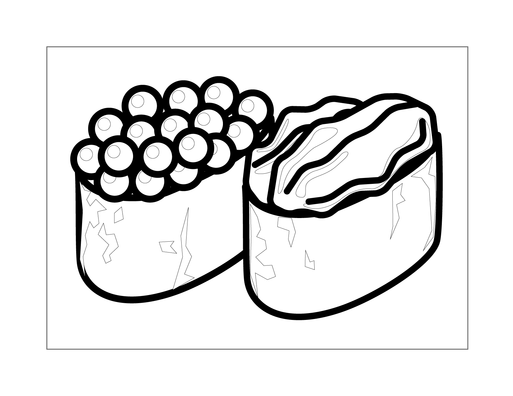 Pieces Of Sushi Coloring Page