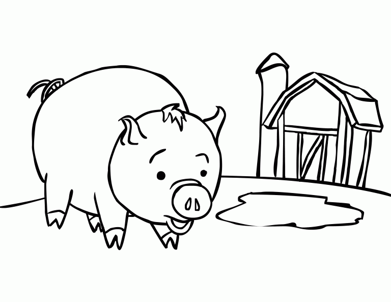 Pig Animal Coloring Pages