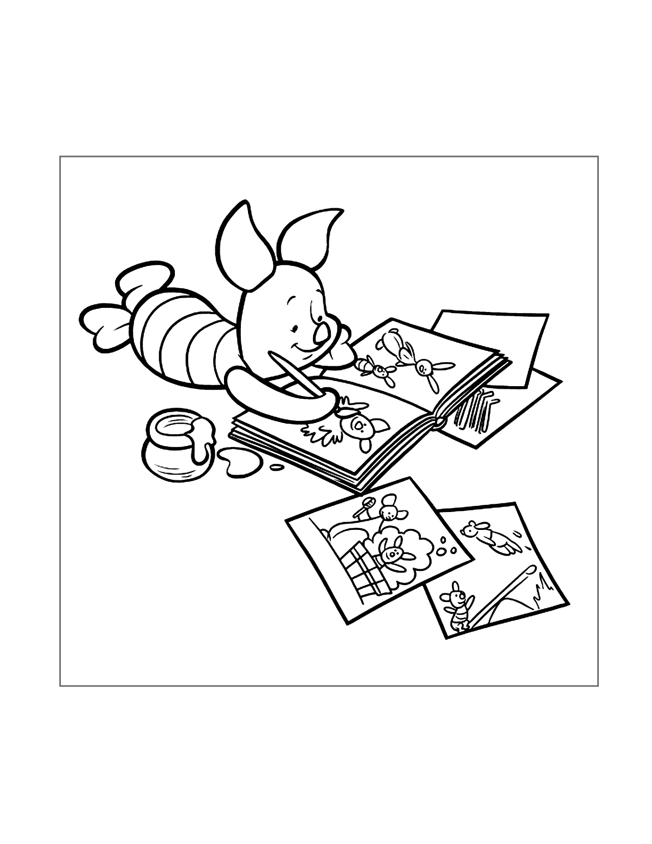 Piglet Is Coloring Sheet