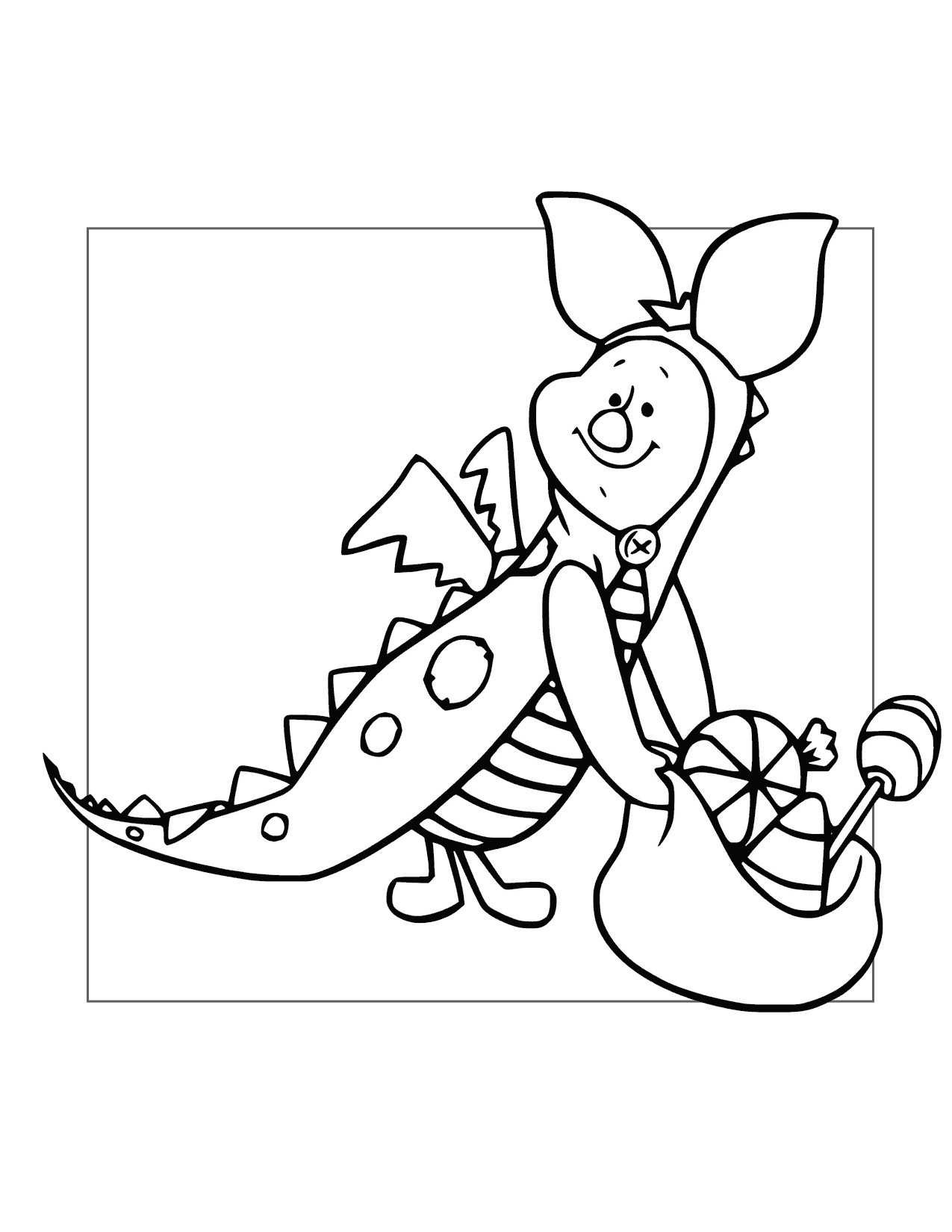 Piglets Halloween Costume Coloring Page