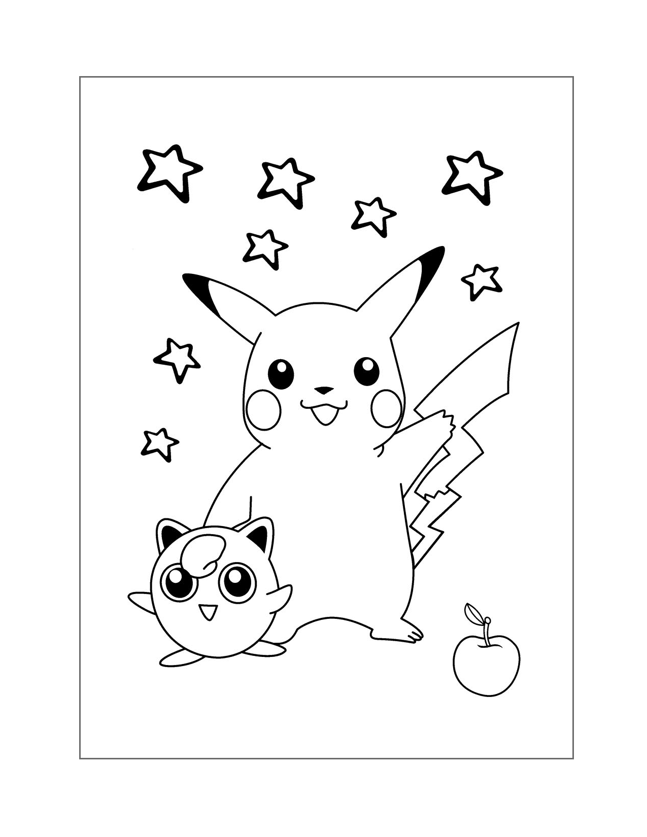 Pikachu And Jigglypuff Coloring Page