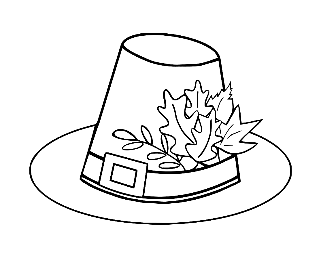 Pilgrim Thanksgiving Hat Coloring Page