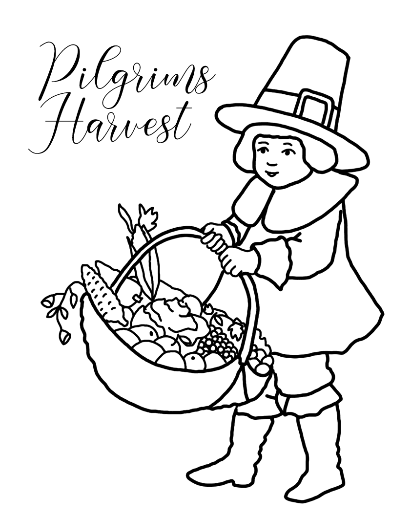 Pilgrims Harvest Coloring Page