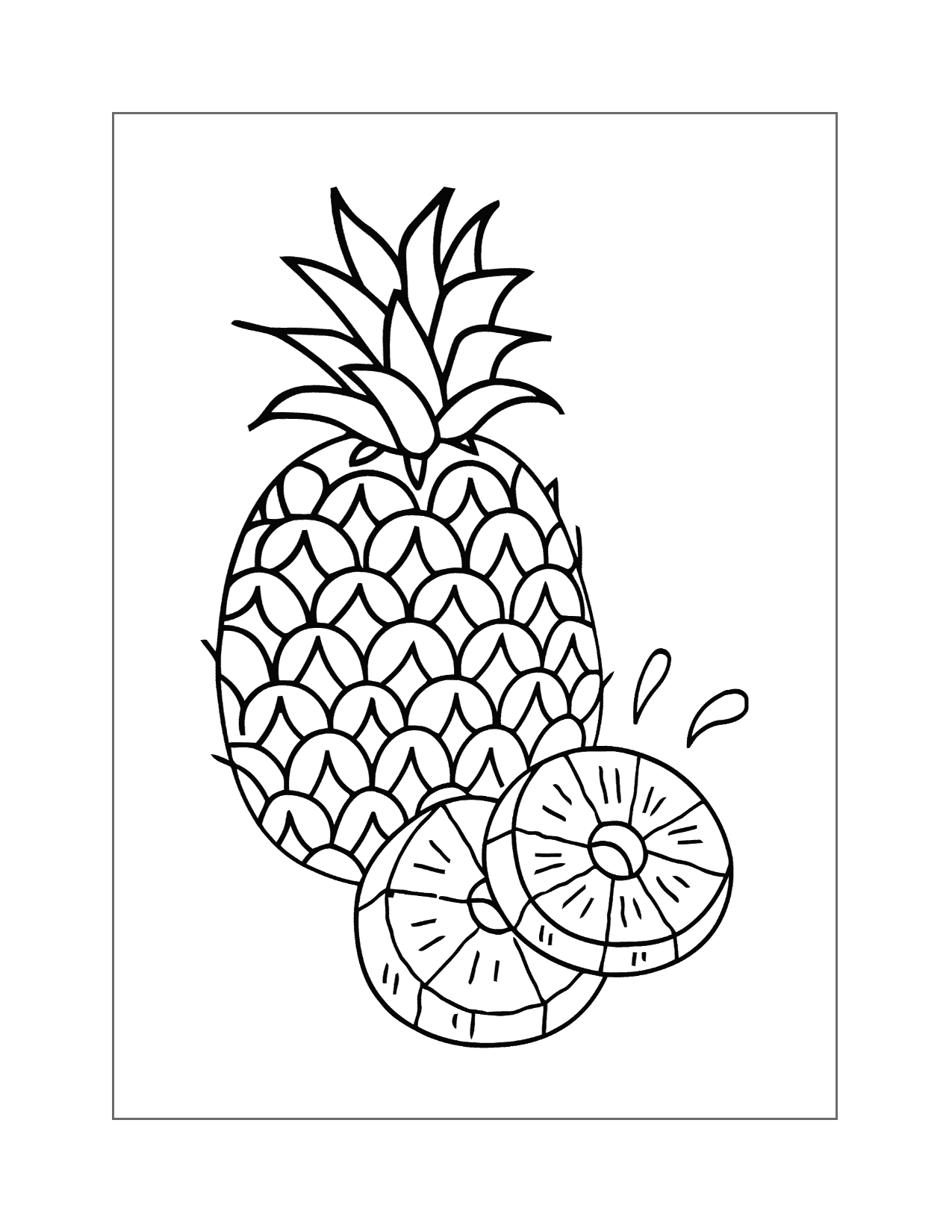 Pineapple Slices Coloring Page