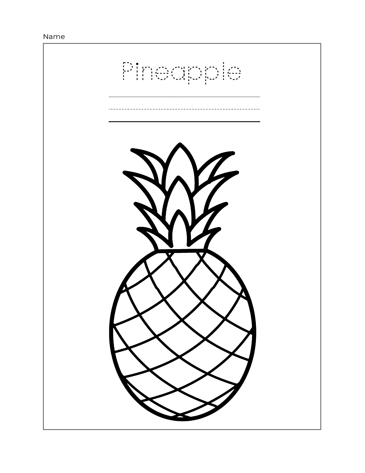 Pineapple Spelling Worksheet
