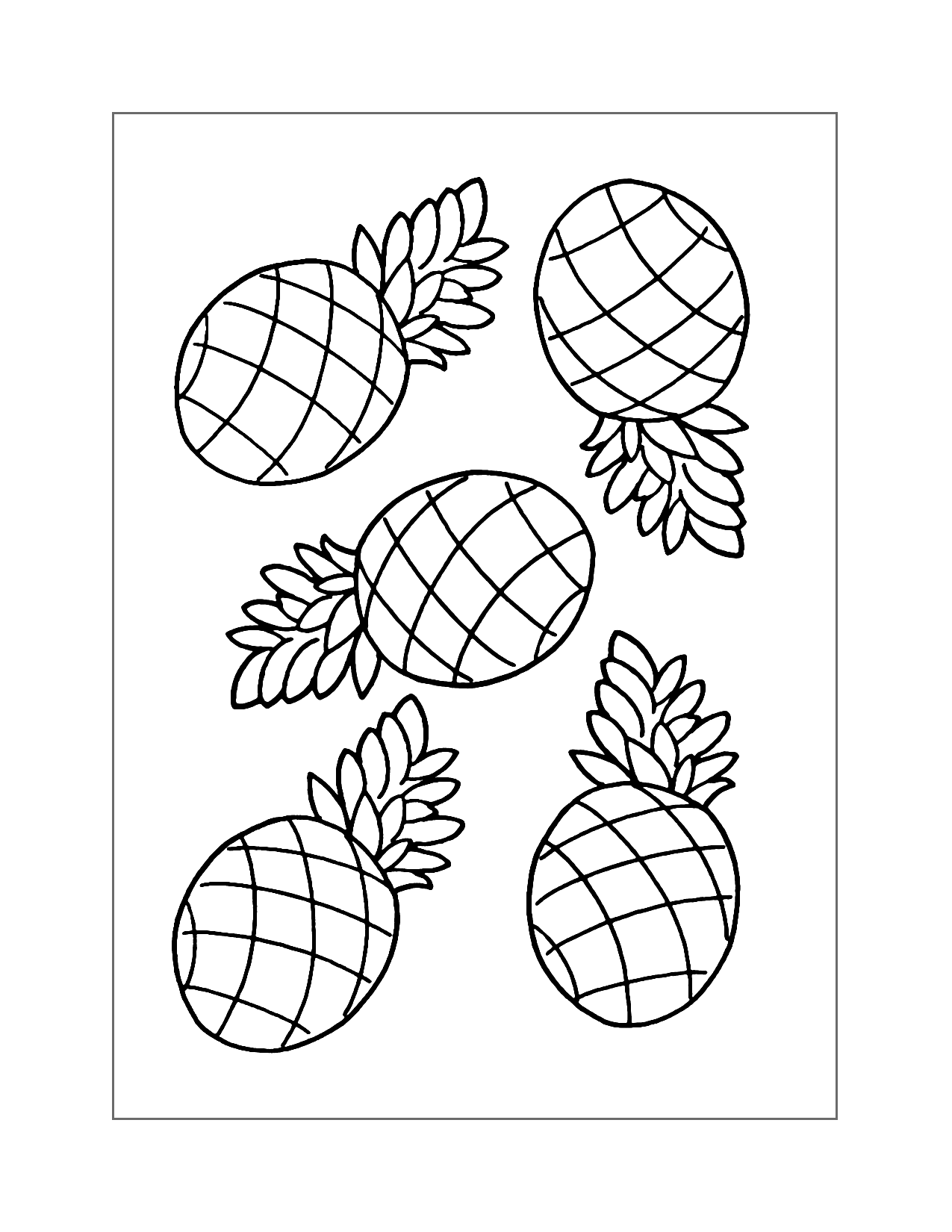 Pineapples Coloring Page