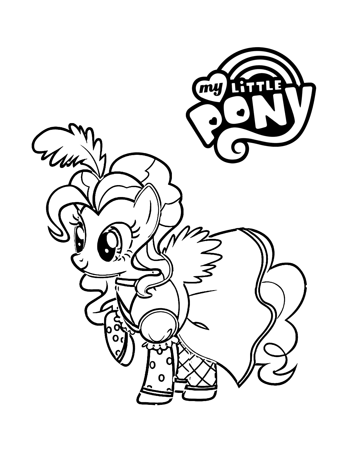 Pinkie Pie Dressed Up Coloring Page