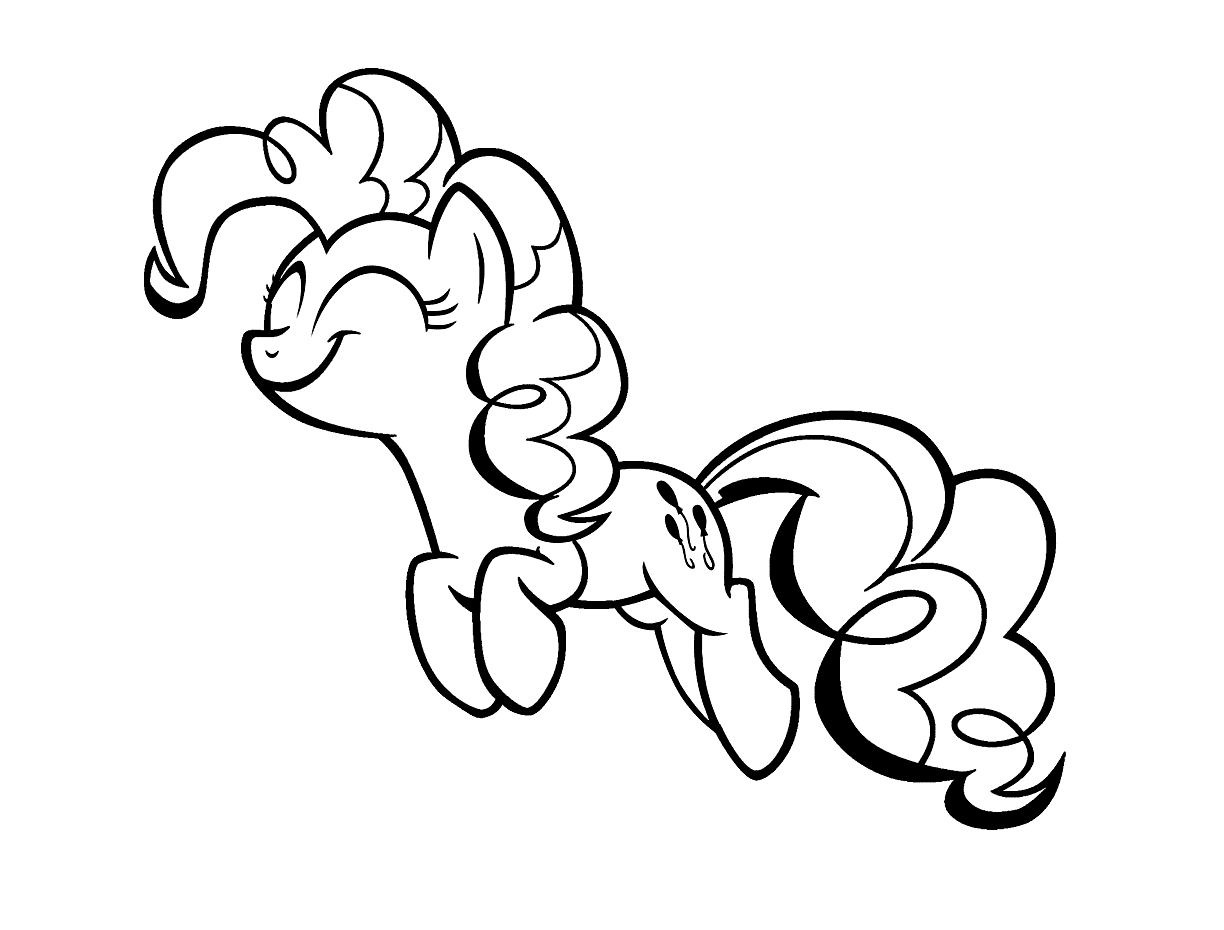 Pinkie Pie Jumping Coloring Page