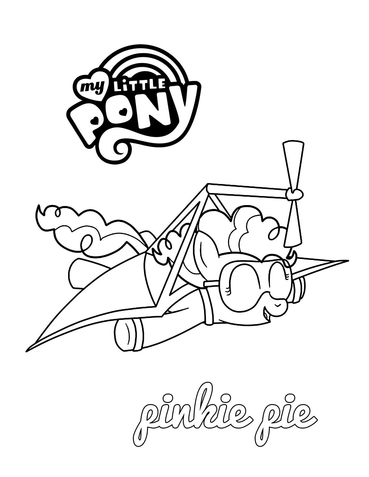 Pinkie Pie In Flight Coloring Page