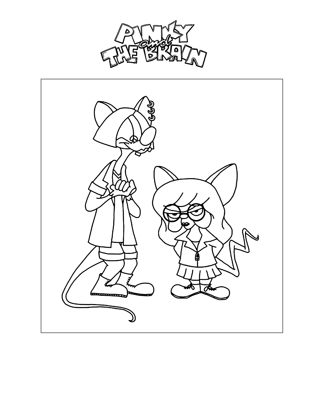 Pinky And The Brain Dressed As Girls Coloring Page