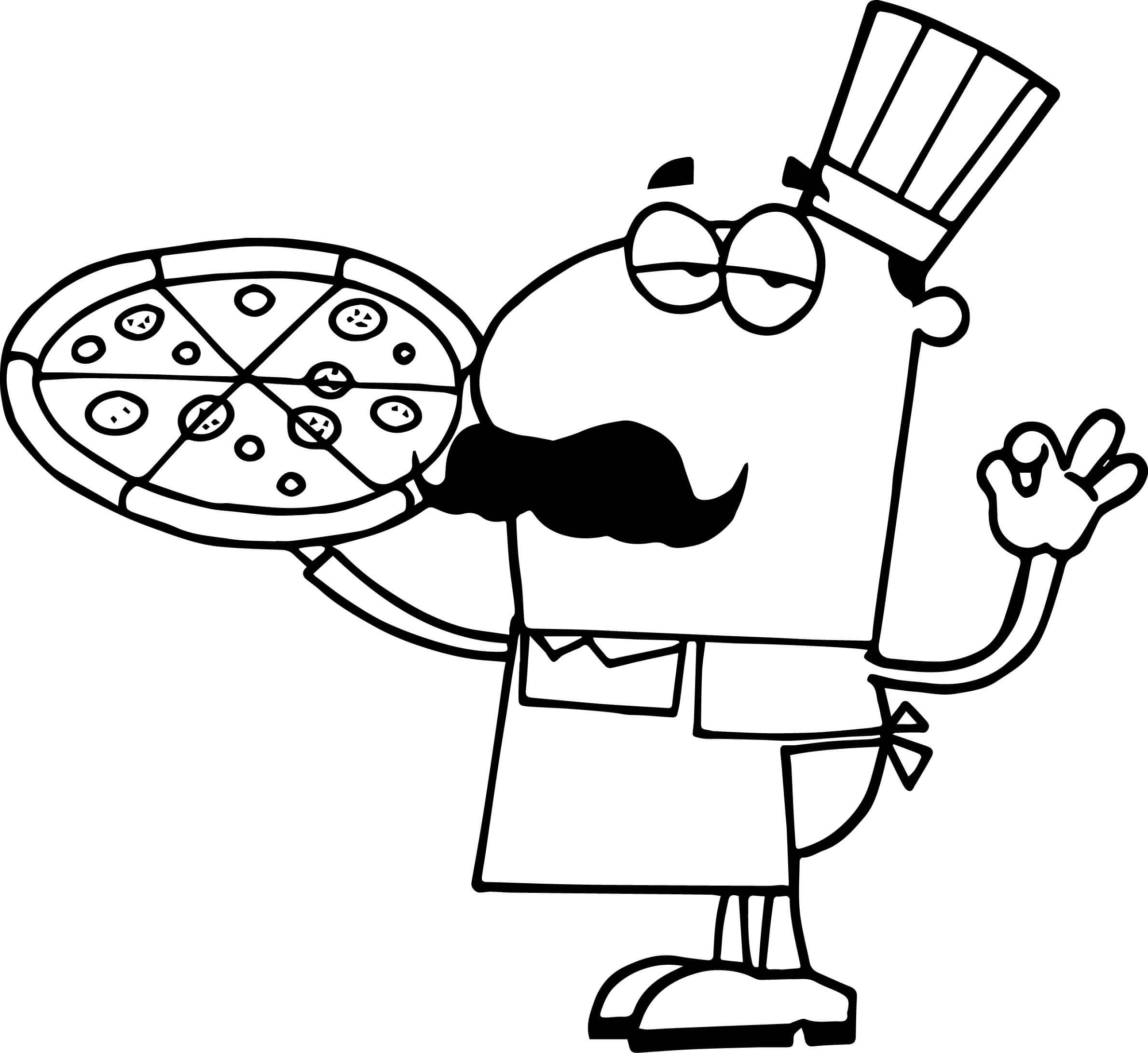 Pizza Chef Restaurant Coloring Pages