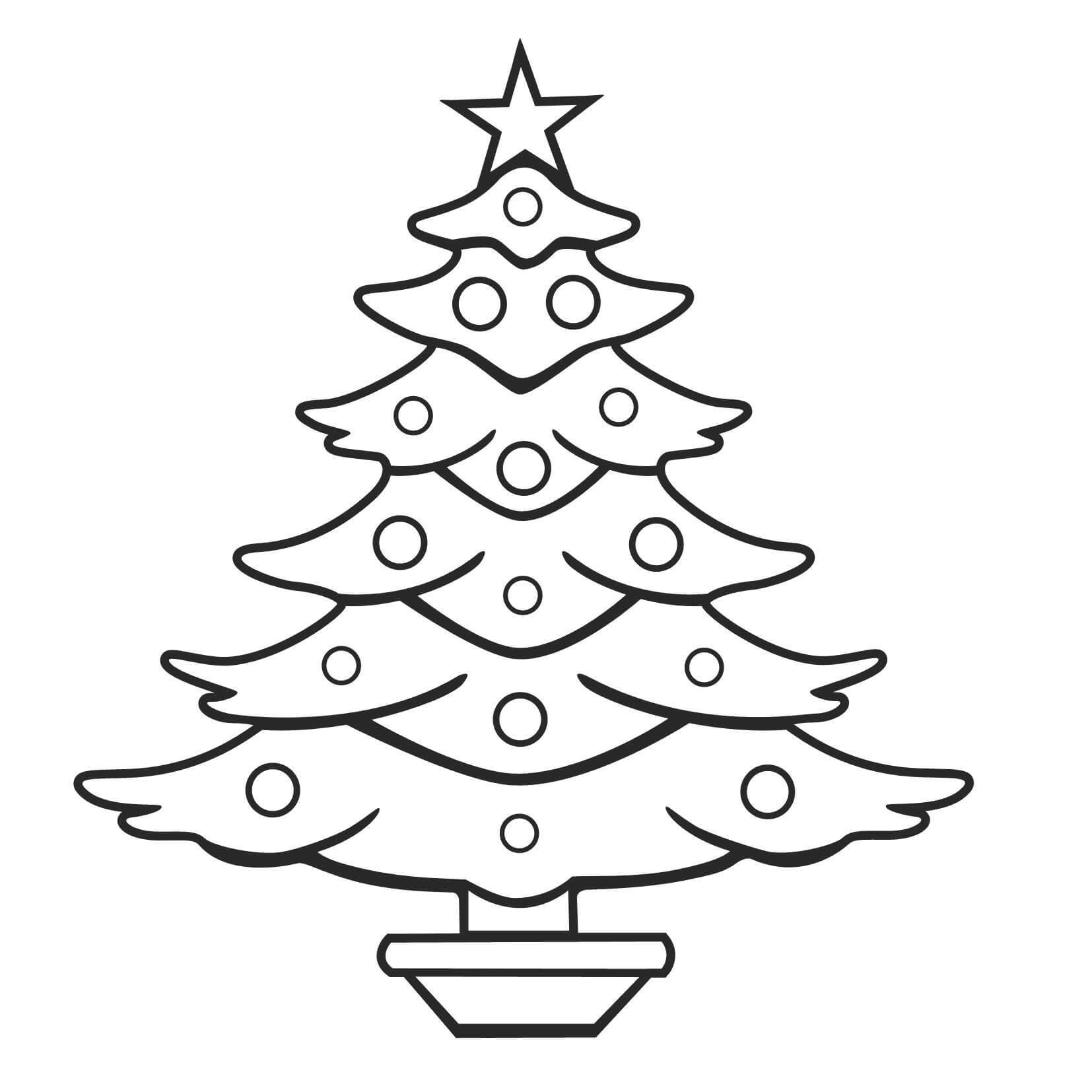 Plain Christmas Tree Coloring Page