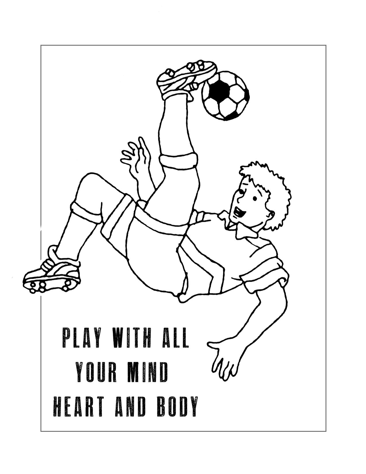 Play With Heart Soccer Coloring Page