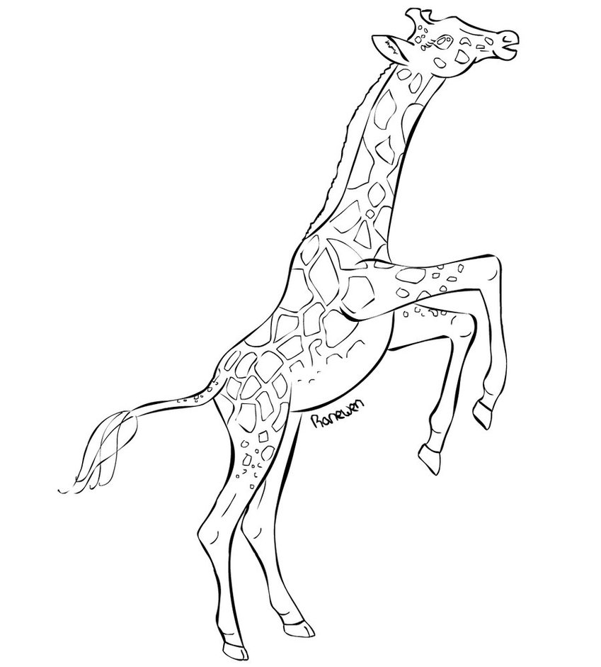 Playful Giraffe Animal Coloring Pages