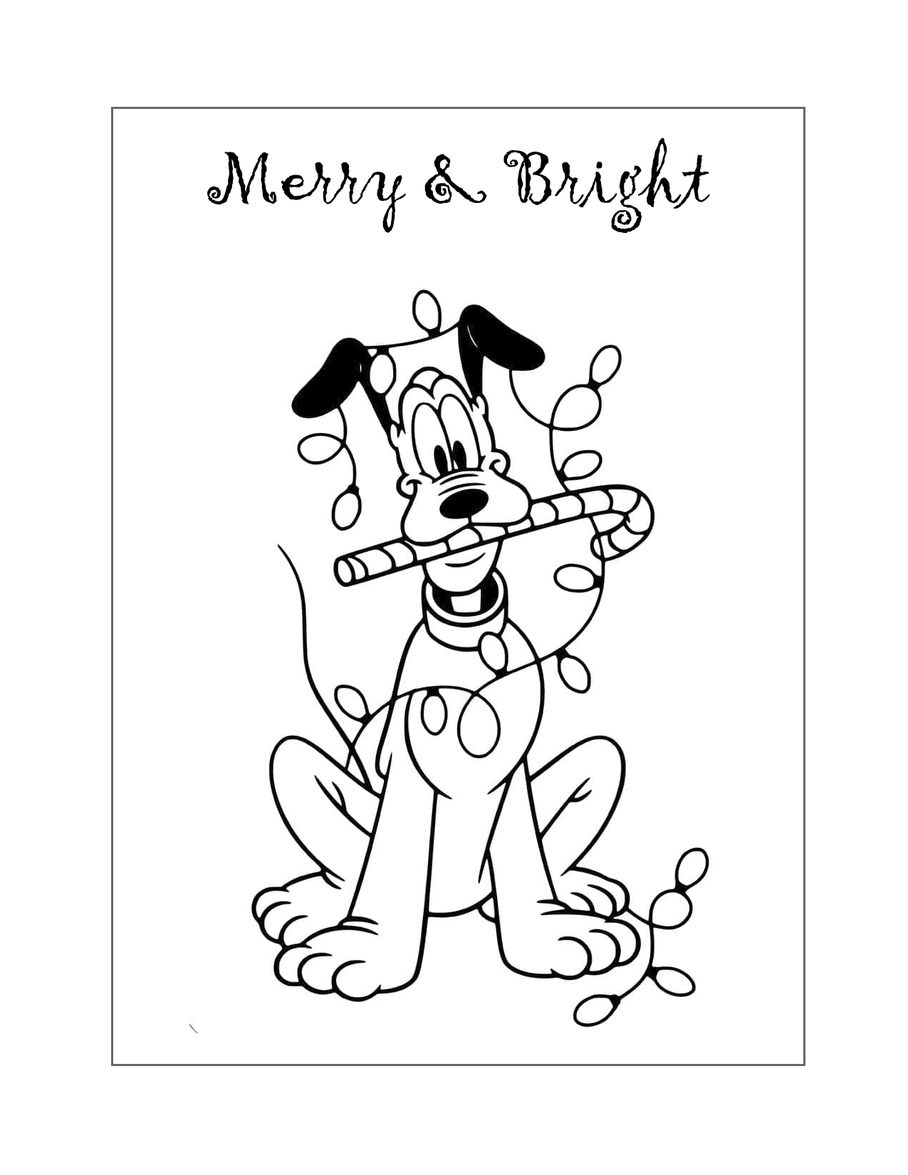 Pluto Christmas Coloring Page