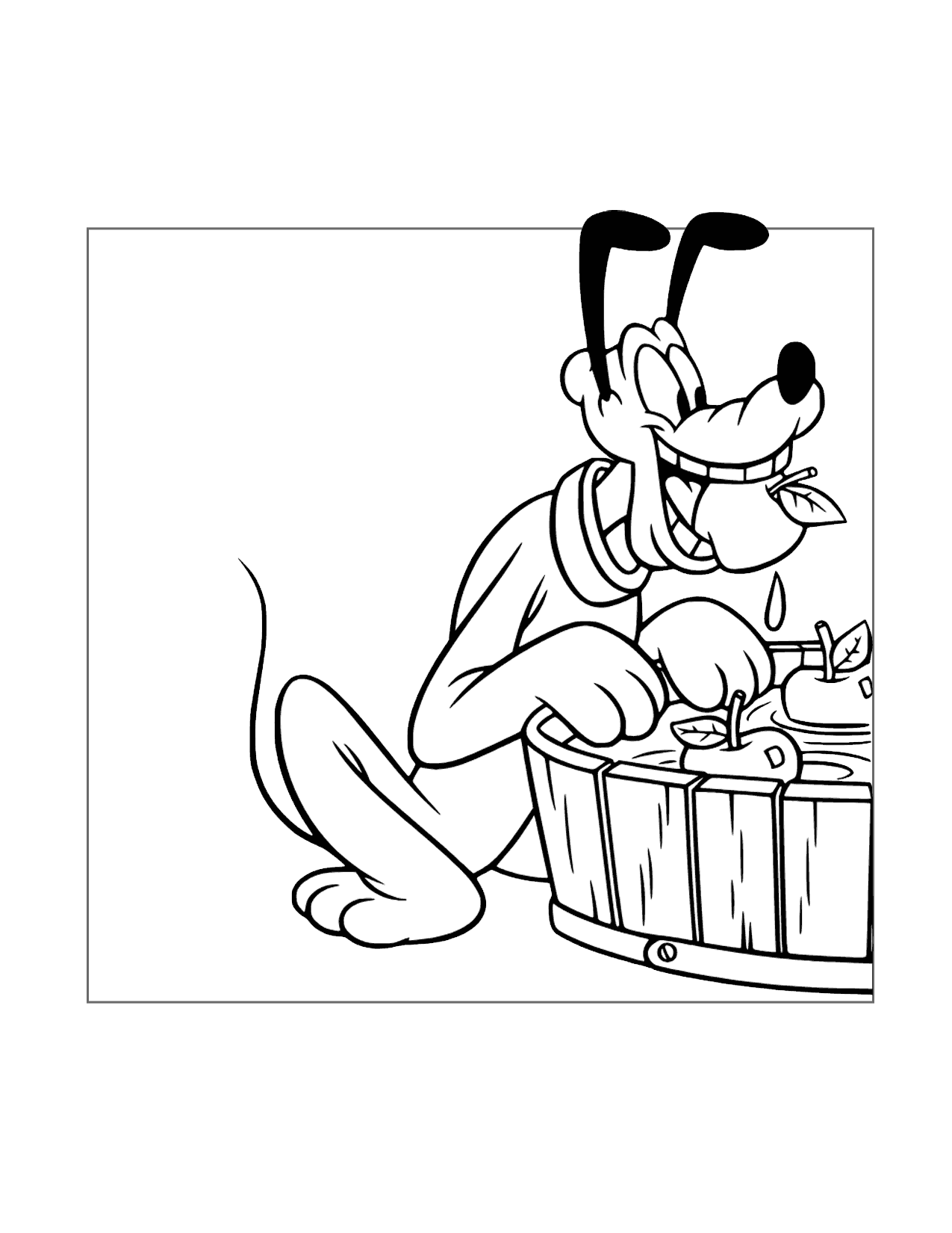 Pluto Likes Apples Coloring Page