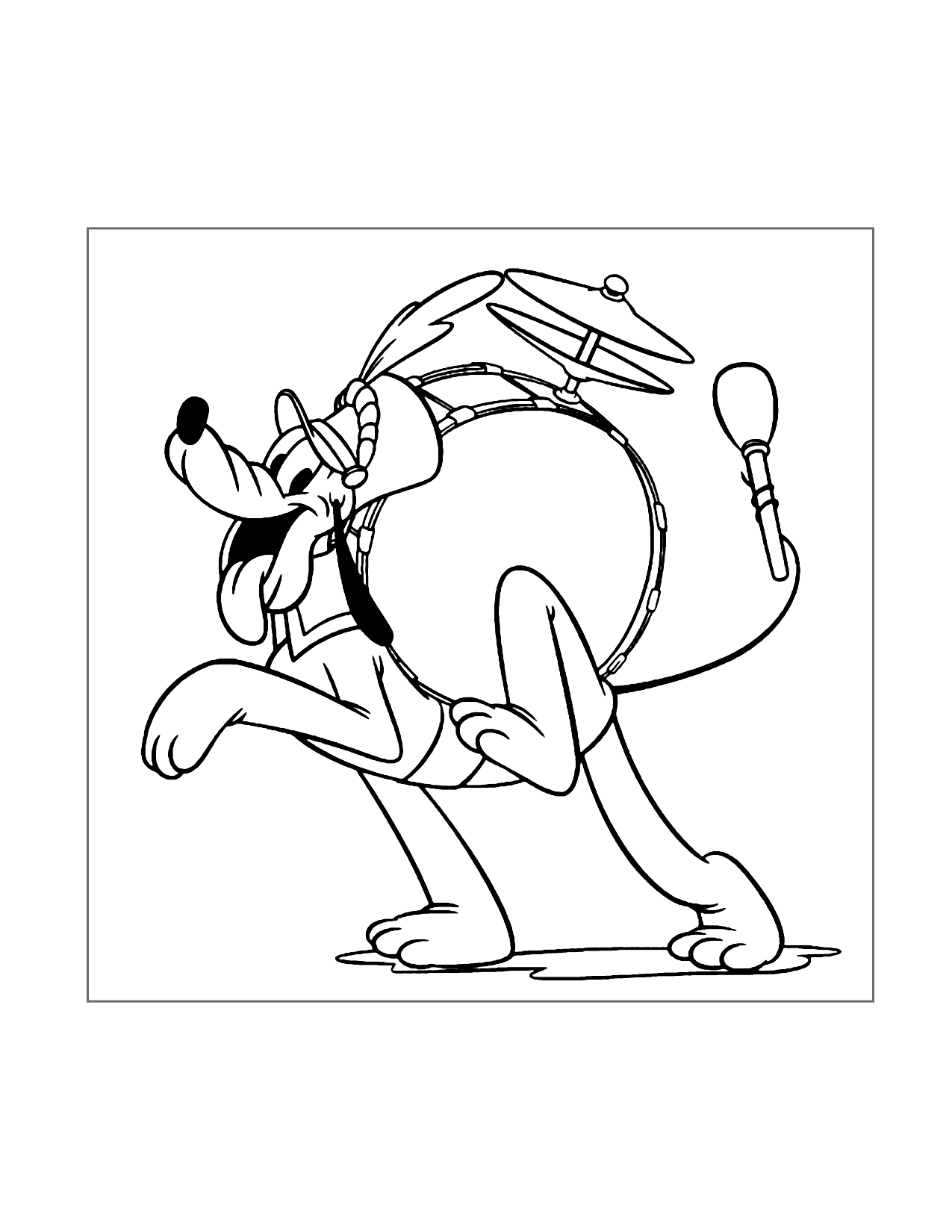 Pluto Marching Band Drummer Coloring Page