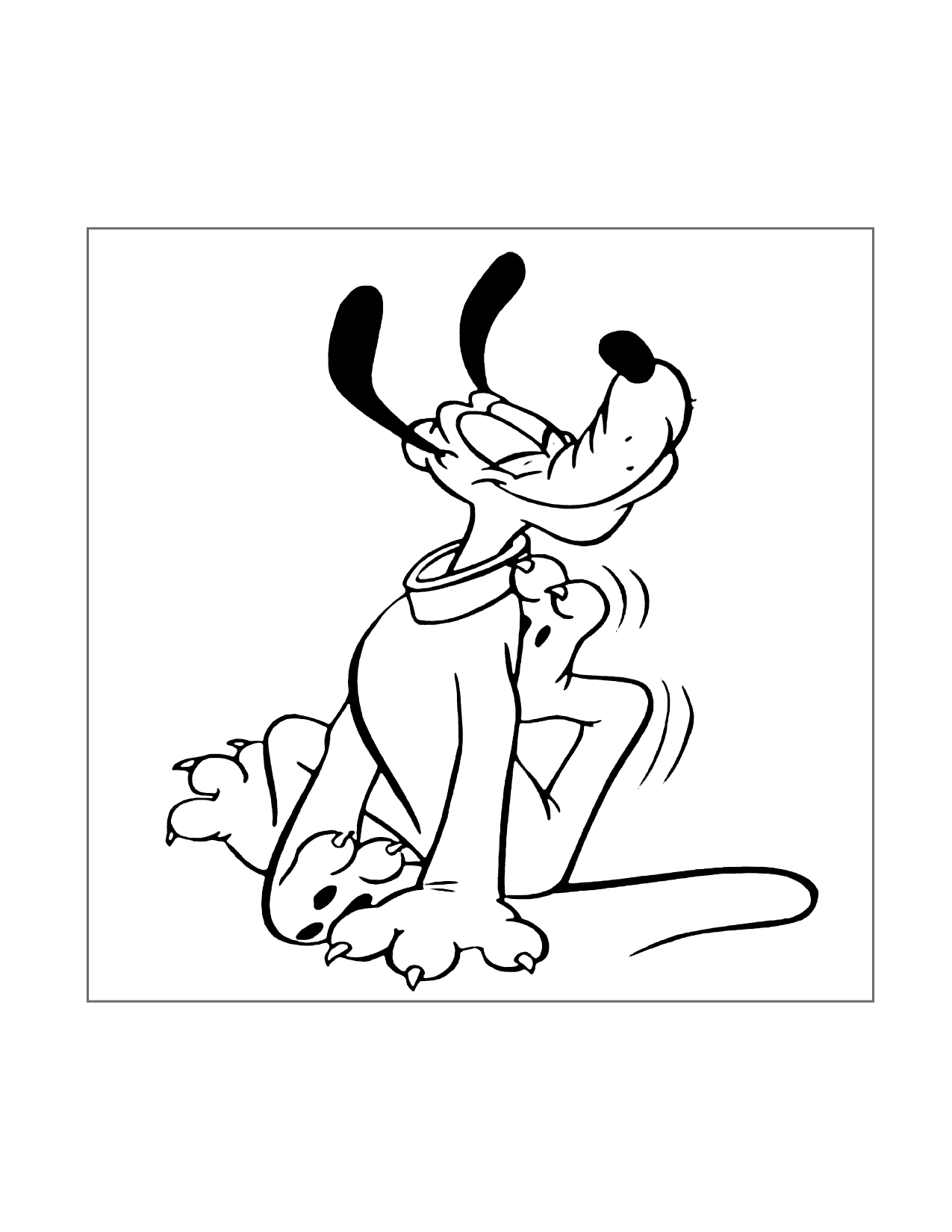 Pluto Scratches An Itch Coloring Page