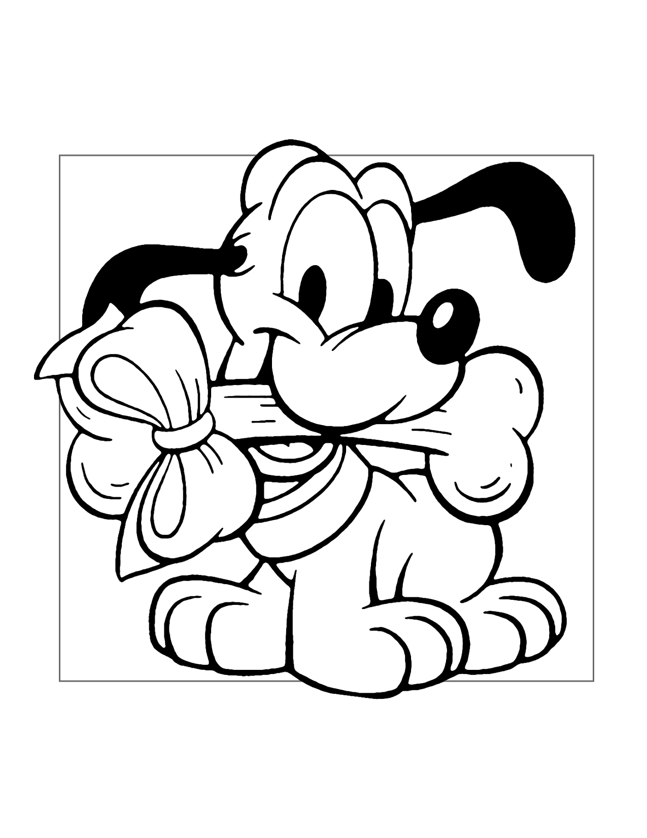 Pluto Has A Present Coloring Page