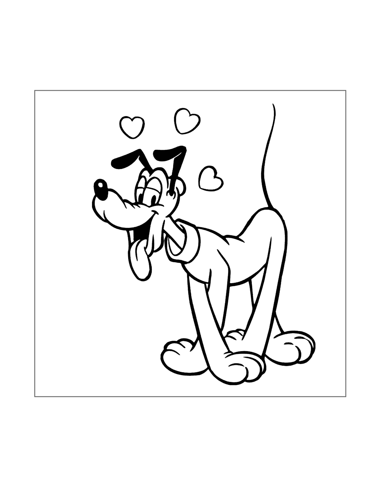 Pluto Is In Love Coloring Page