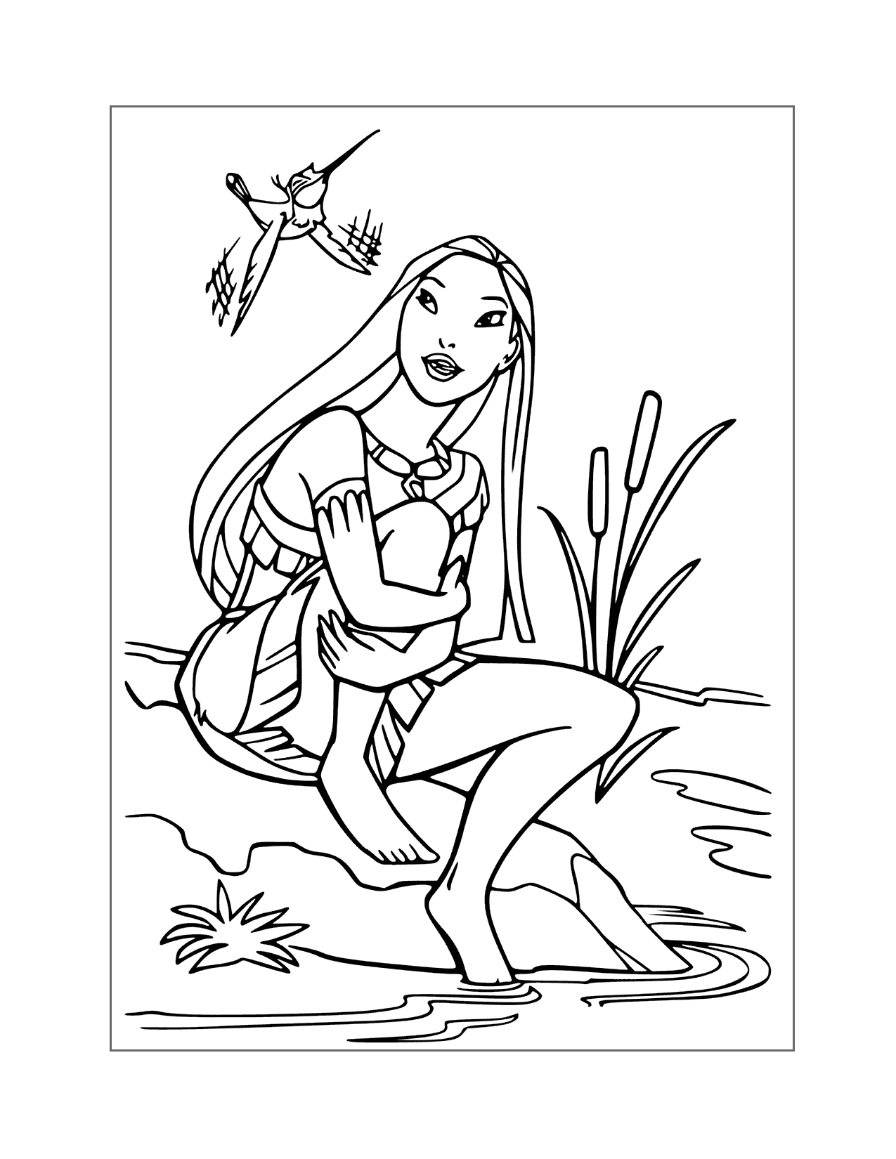 Pocahontas And Flit Coloring Page
