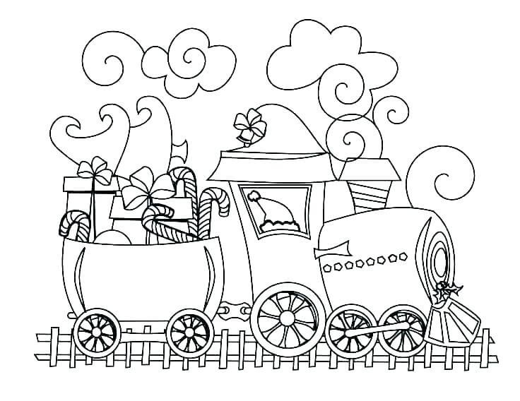 Polar Express Christmas Train Coloring Pages